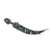 A Russian Imperial Time silver and cloisonne enamel brooch in a shape of kindjal.