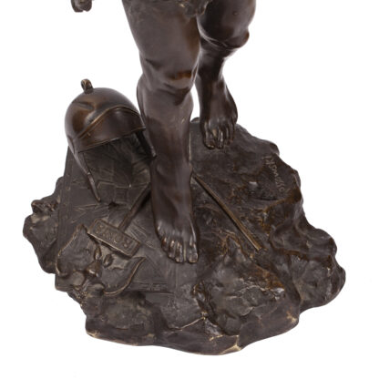 A bronze figure of Vercingetorix triumphant against the Romans by Henryk KOSSOWSKI II (1855-1921)