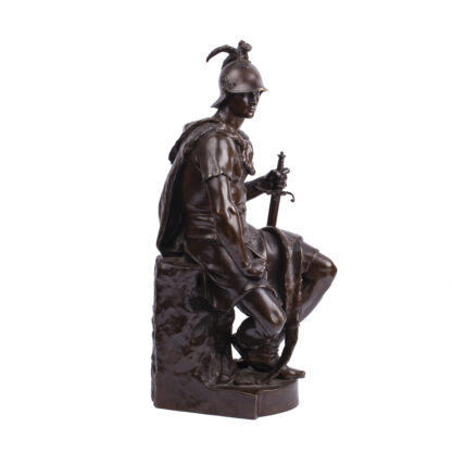 An Antique Bronze Sculpture “Le courage militaire” by Paul Dubois (1829 – 1905)