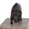A small bronze figure of a wild boar on a stone stand - Image 3