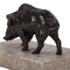 A small bronze figure of a wild boar on a stone stand - Image 4