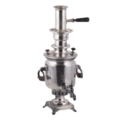 A Russian Imperial nickeled brass samovar