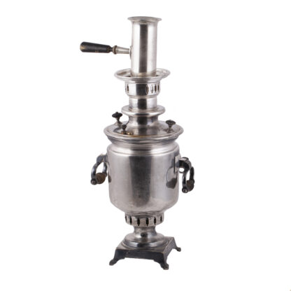 A Russian Imperial nickeled brass samovar - Image 2