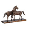 An Art Deco sculpture featuring patinated spelter horses on a stunning marble base. - Image 7