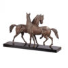 An Art Deco sculpture featuring patinated spelter horses on a stunning marble base. - Image 6