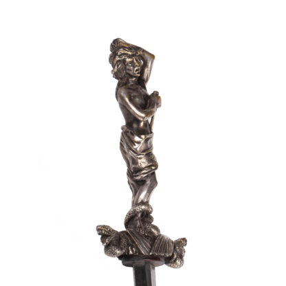 Antique Romantic-Era Dagger – Exquisite French Silver-Plated Brass Hilt with Mythological Motifs - Image 5