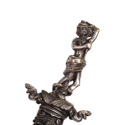 Antique Romantic-Era Dagger – Exquisite French Silver-Plated Brass Hilt with Mythological Motifs - Image 3