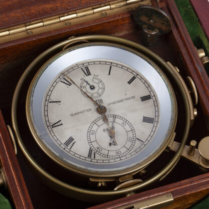德国古董航海钟 GUB Glashütte 编号8938 | 黄铜精密航海时钟 含原装木盒 - 图片 6
