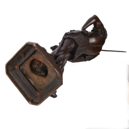 A bronze sculpture of St. George slaying the dragon signed by the artist “Emile Picault” - Image 3