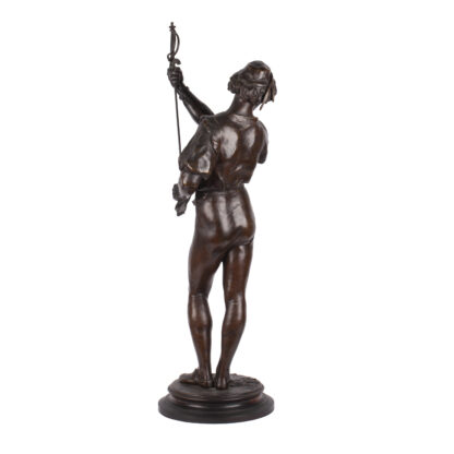 "Émile Picault Bronze Fencer Sculpture | Signed 72cm Allegorical Art, 1863-1915" - Image 6