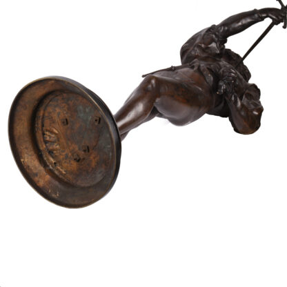 "Émile Picault Bronze Fencer Sculpture | Signed 72cm Allegorical Art, 1863-1915" - Image 3