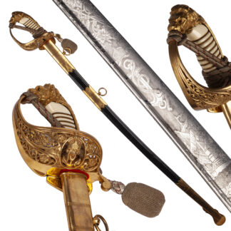 Imperial German Naval Officer’s Sword with Damascus Blade