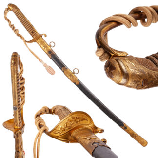 Japanese Naval Kyu-Gunto Officer’s Sword, 1914 Pattern, Taisho–Early Showa Period