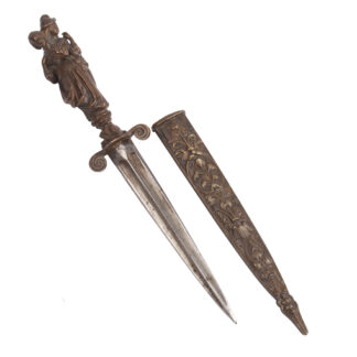 Romantic Revival Decorative Dagger with Male and Female Figures, 19th Century