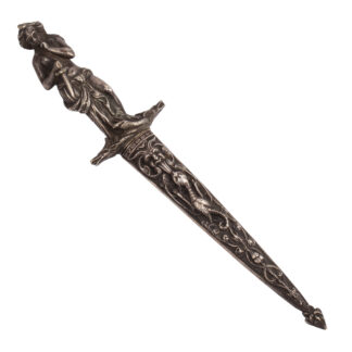 Romantic Revival Decorative Dagger with Female Figure and Grotesque Motif, 19th Century