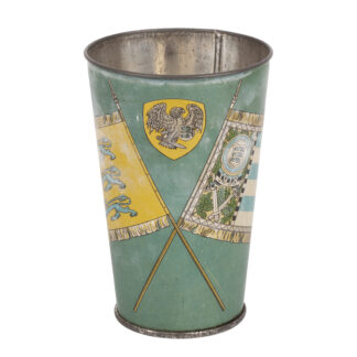 rare Estonian Kaitseliit commemorative metal beaker with flags and dates 1918 1928