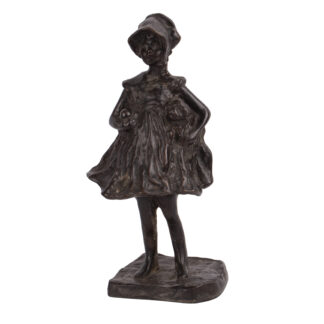 Paul Troubetzkoy bronze figure of a young girl probably Marie Troubetzkoy signed on the base