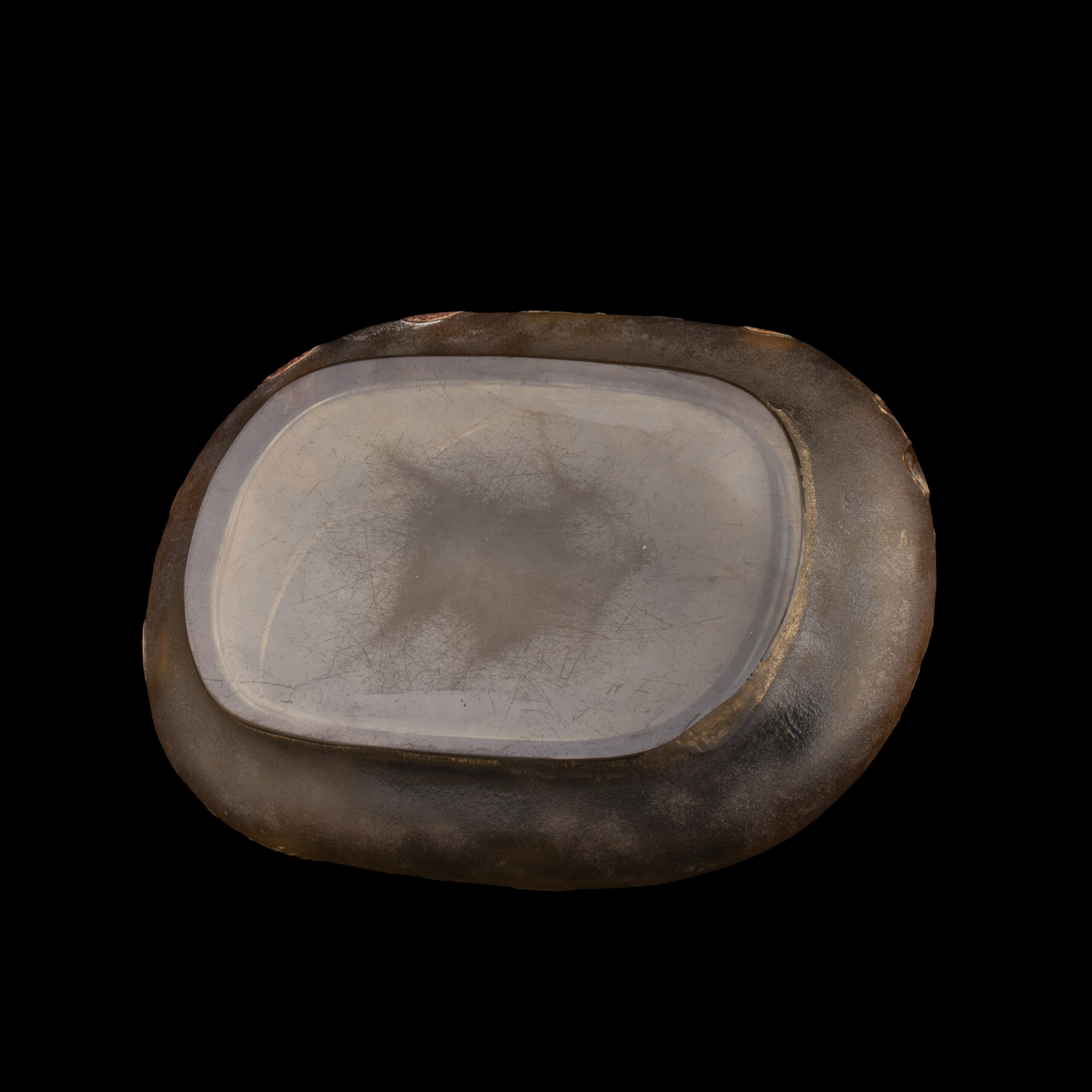 Museum-Quality Émile Gallé Art Nouveau Glass Bowl with Pumpkin Vine Decoration, circa 1900